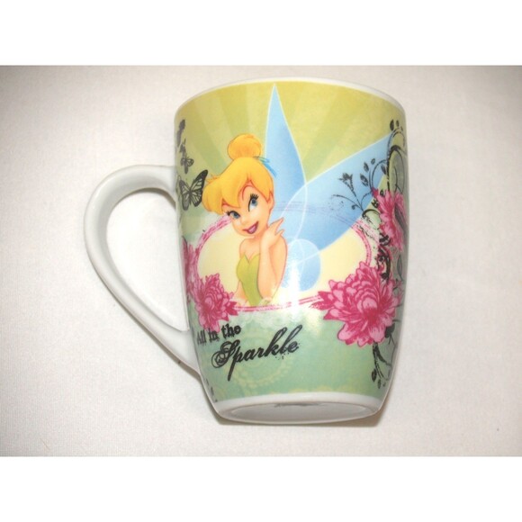 Disney Tinkerbell Fairy Tink coffee mug/ tea cup 2 Sided 8oz Multi Color Images - Picture 4 of 5